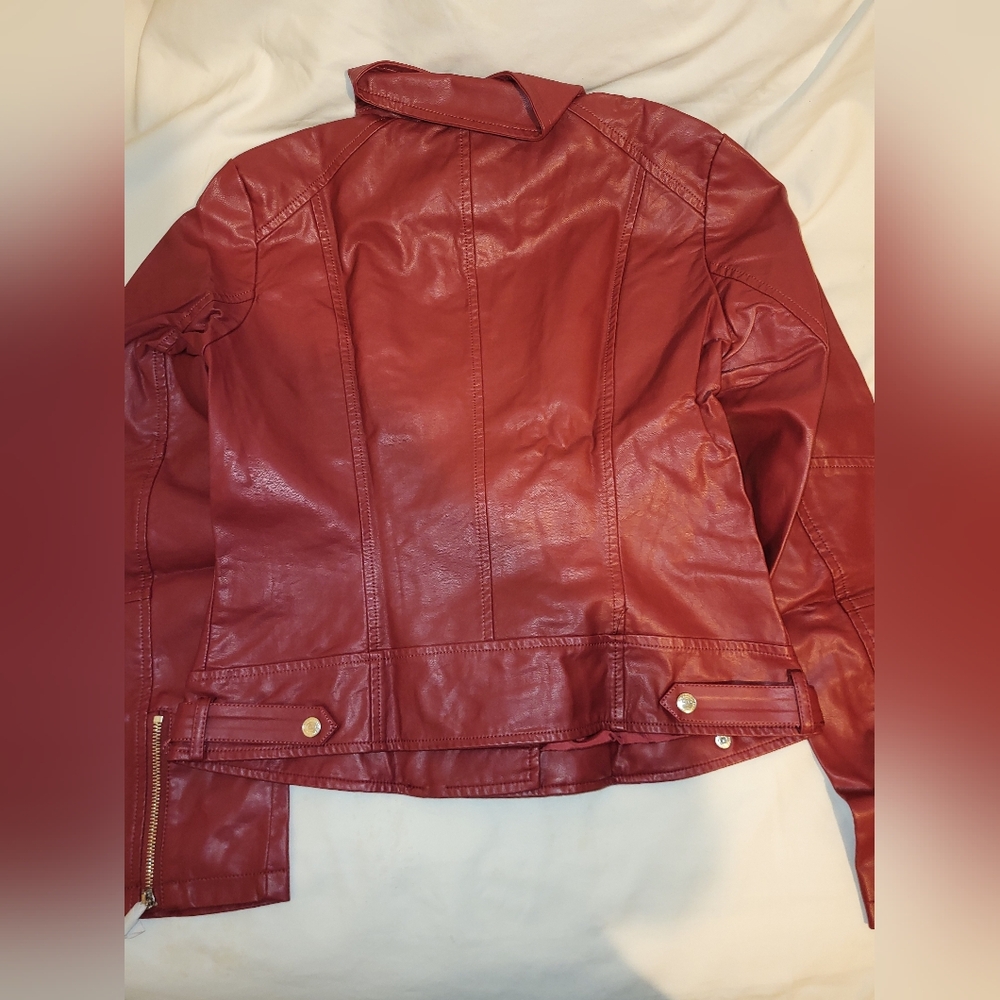 True Religion Women's Red Leather Jacket - Picture 2 of 3